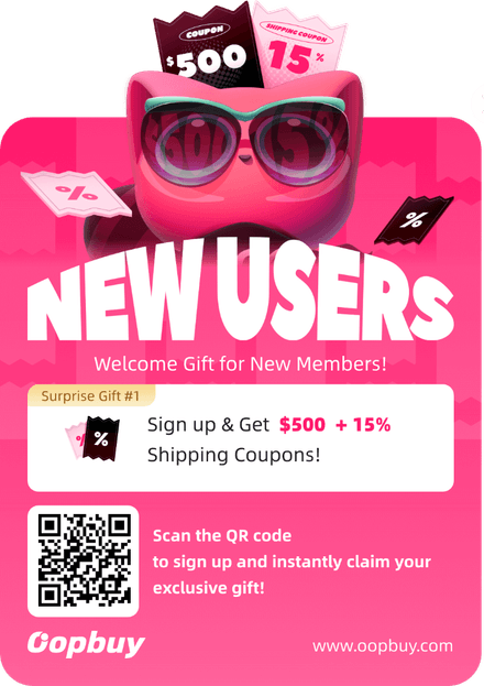 Oopbuy new user offer: $500 and 15% shipping coupons